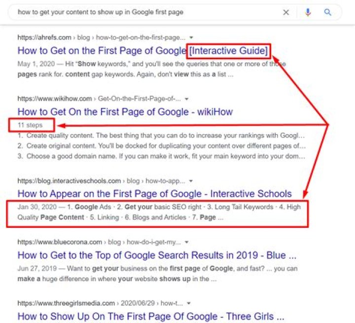How do you get on the first page of Google search results?