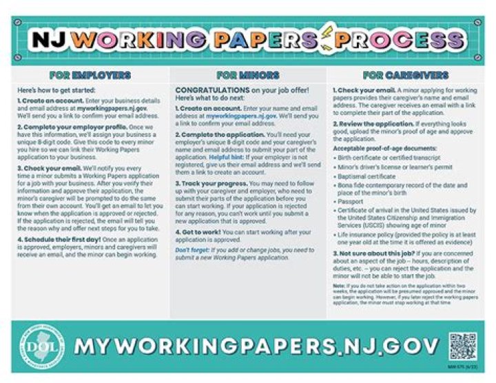 How do you get working papers in the summer in nj?