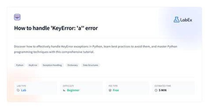 How do you handle KeyError?