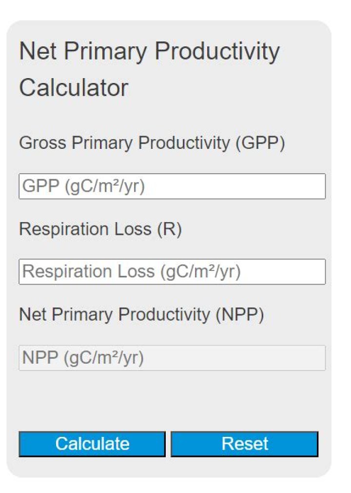 How do you measure net primary productivity?
