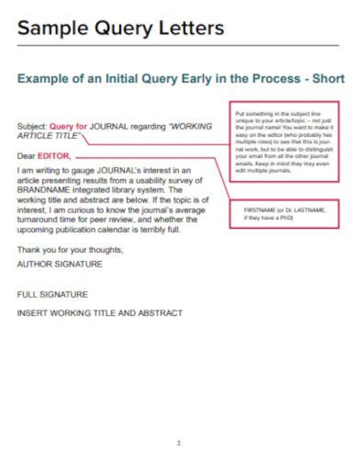 How do you outline a query letter?