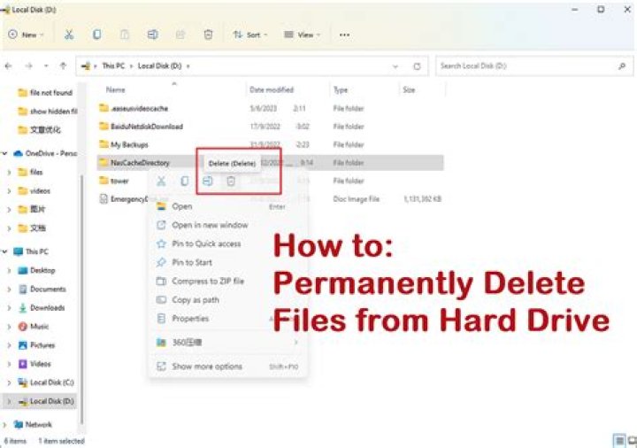How do you permanently delete files so they Cannot be recovered?
