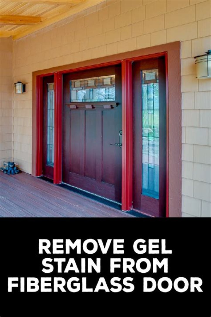 How do you prepare a fiberglass door for staining?