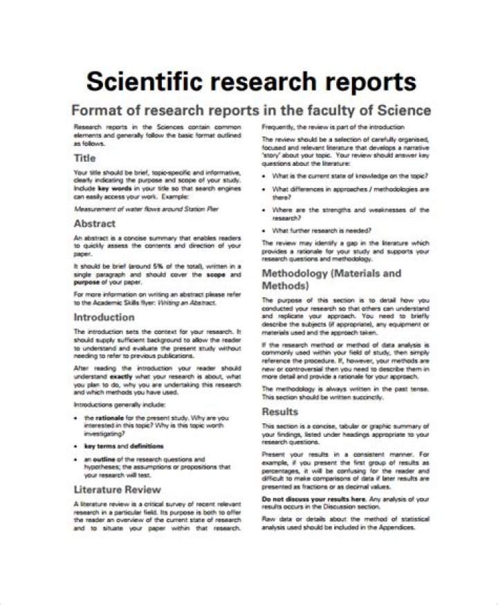 How do you structure a scientific report?