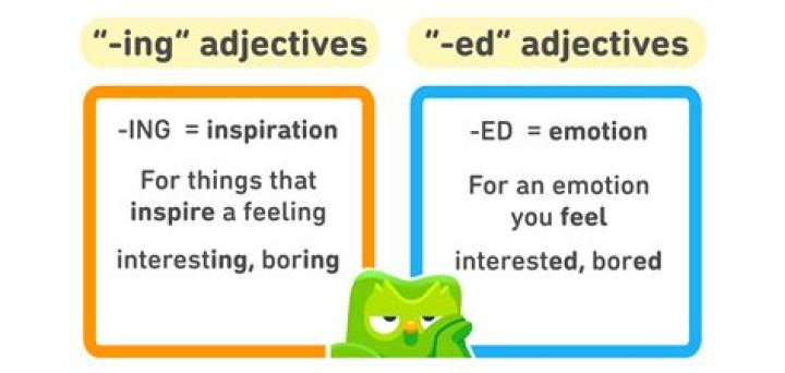 How do you teach adjectives ending in ED and ing?