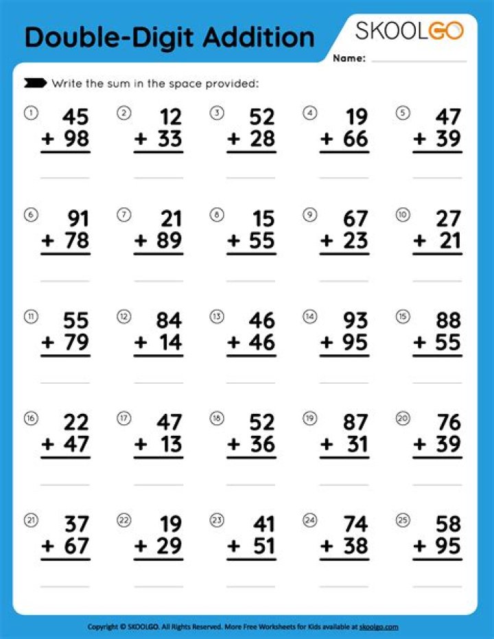 How do you teach double digit addition?