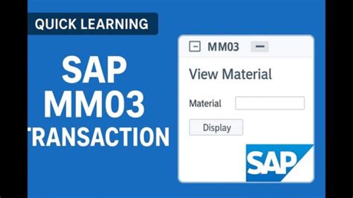 How do you use MM03 in SAP?