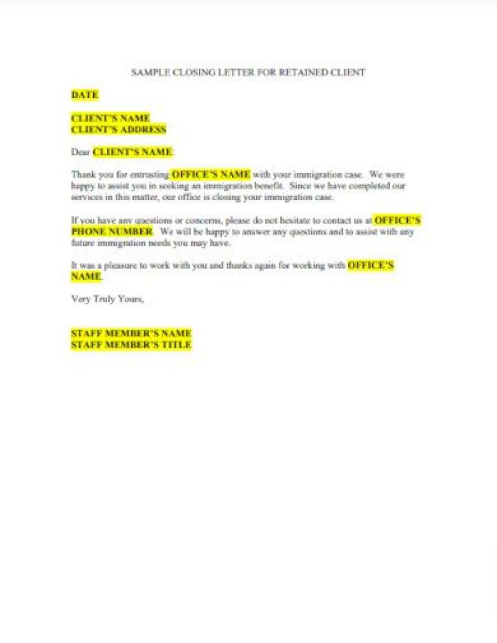 How do you write a case closure letter?