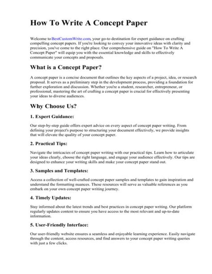 How do you write a concept paper for a proposal?