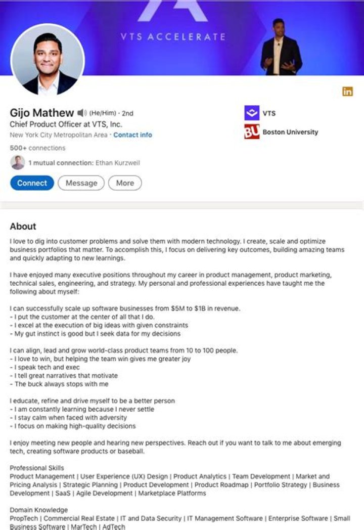 How do you write a creative professional profile?