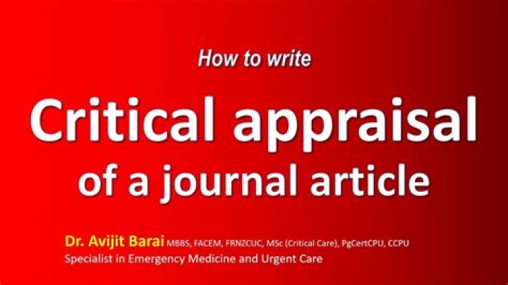 How do you write a critical appraisal for a scientific article?