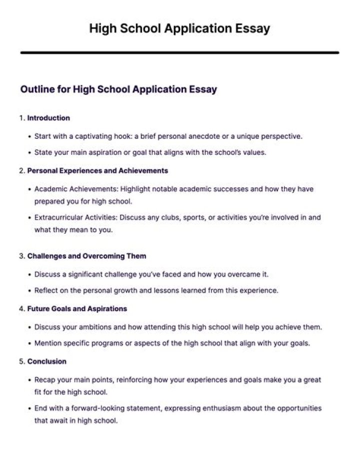 How do you write a good essay for high school application?