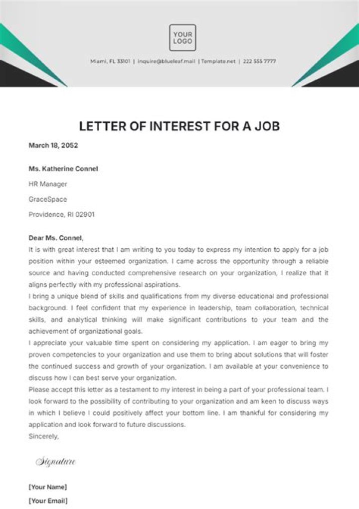 How do you write a letter showing interest in a job?