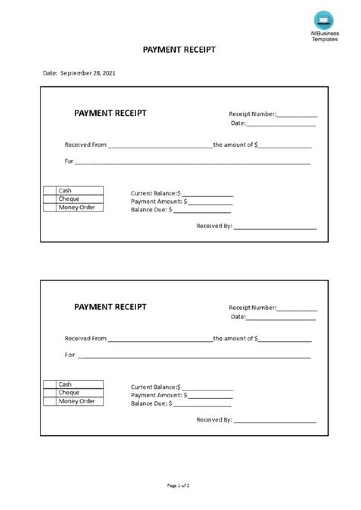 How do you write a payment receipt?