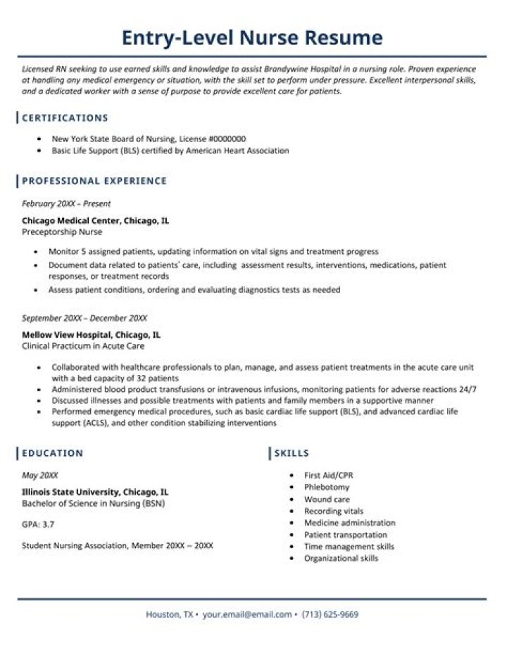 How do you write an entry-level nursing resume?