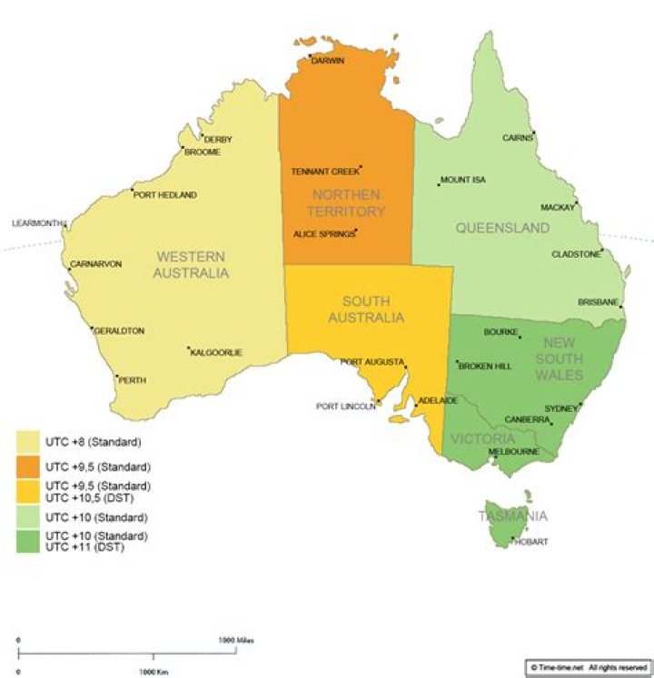 How far ahead is time in Australia?
