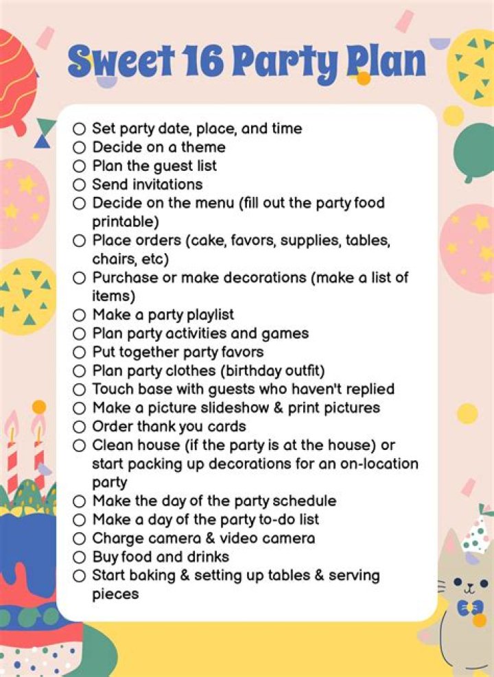 How far in advance should you plan a sweet 16?