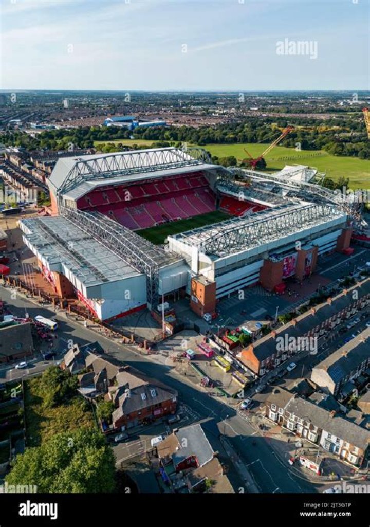 How far is Goodison Park and Anfield?