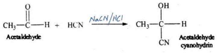 How is acetone converted to cyanohydrin?