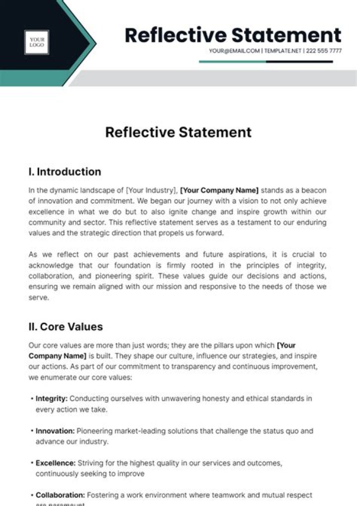 How long does a reflective statement have to be?