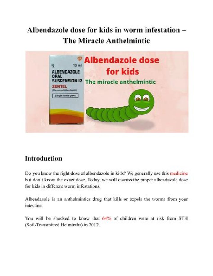 How long does albendazole take to kill worms?