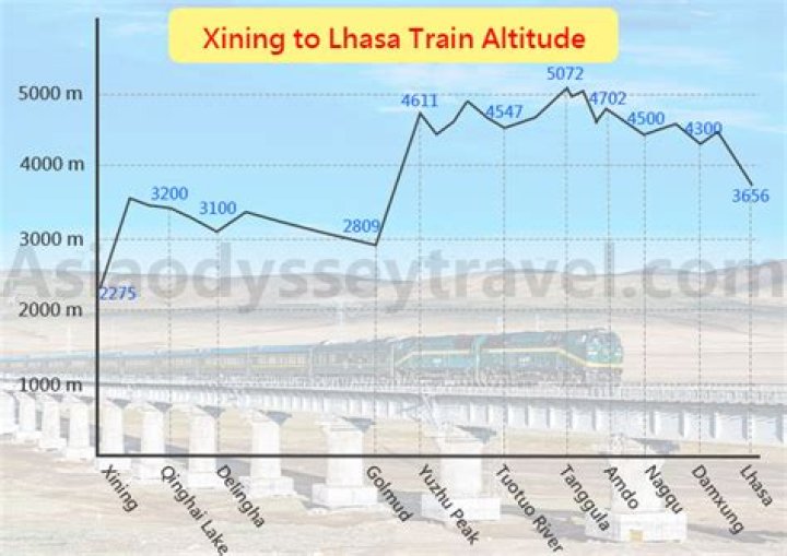 How long is the train ride from Xining to Lhasa?
