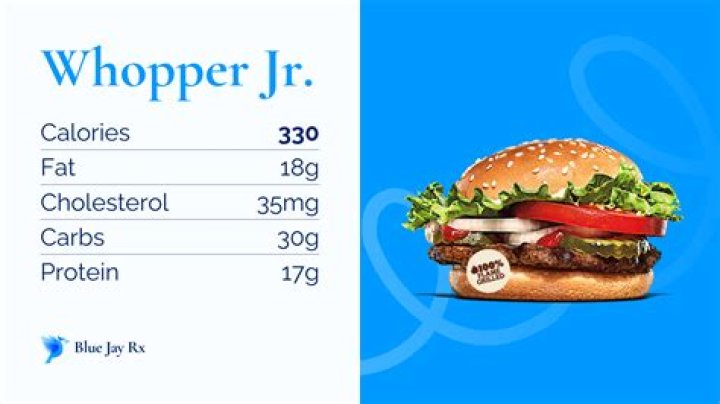 How many calories is in a Whopper Jr with cheese?