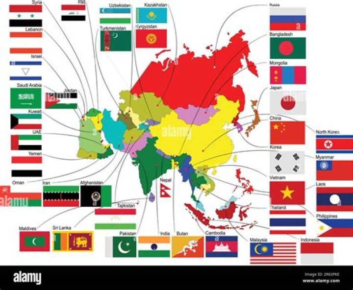 How many flags are Asian countries?