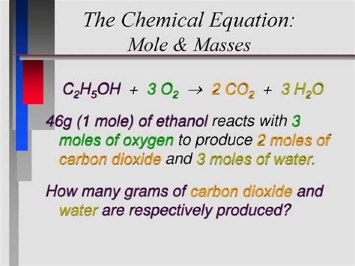 How many moles are in ethanol?