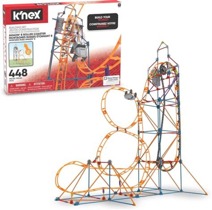 How many pieces are in a KNEX roller coaster?