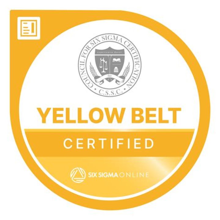 How many questions are on the Six Sigma Yellow Belt?