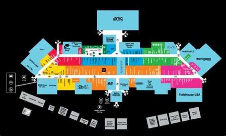How many stores are in Castleton Mall?