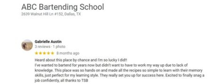How much does ABC Bartending School cost?