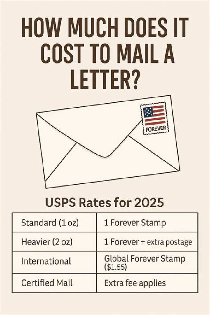 How much does it cost to mail a letter from US to Canada?