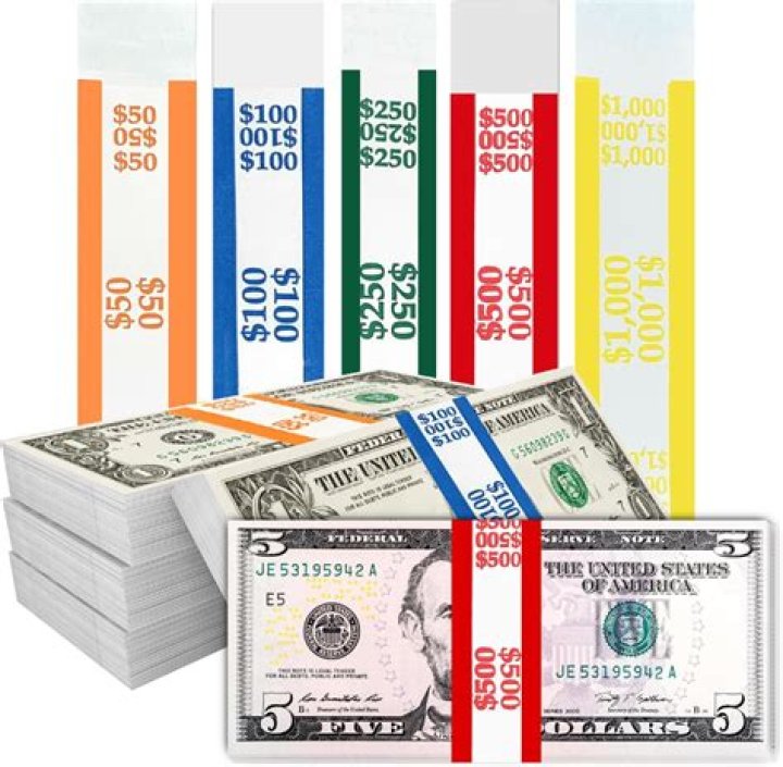 How much is a bundle of $5 bills from the bank?