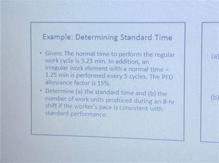 How the standard time for job is determined?