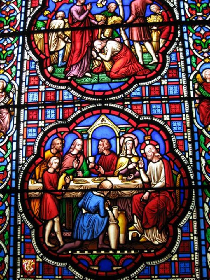 How was stained glass made in the Middle Ages?