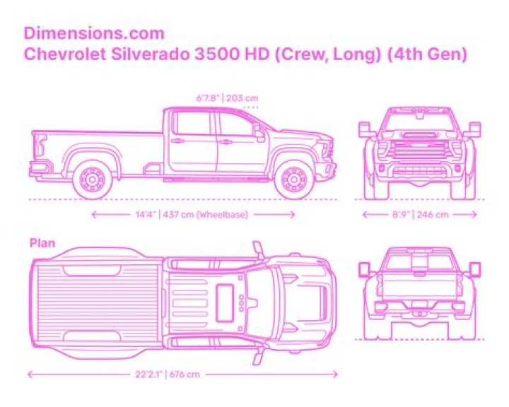 How wide is a f350 cab and chassis?