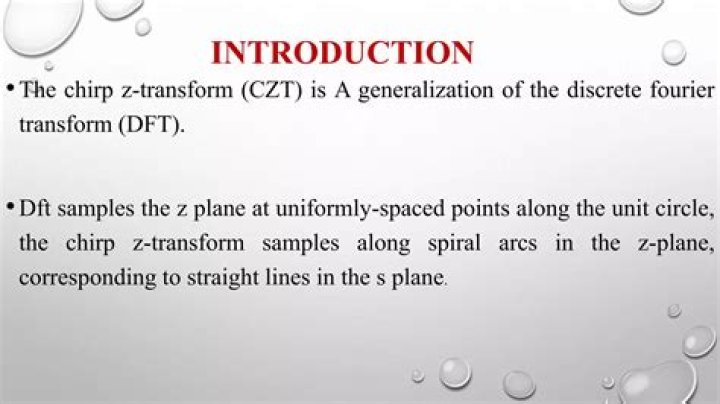 In what application does a chirp z transform algorithm is used?