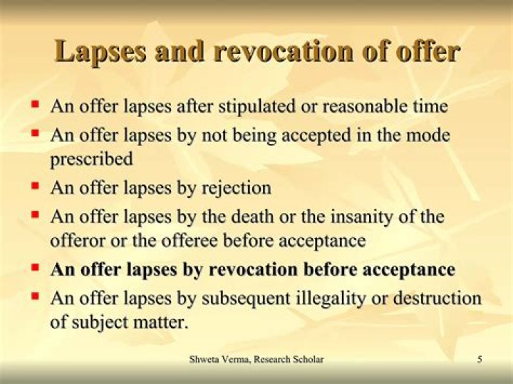 In what time does an offer lapses?