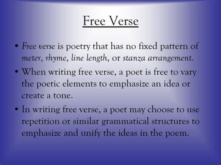 Is a free verse a poetic device?