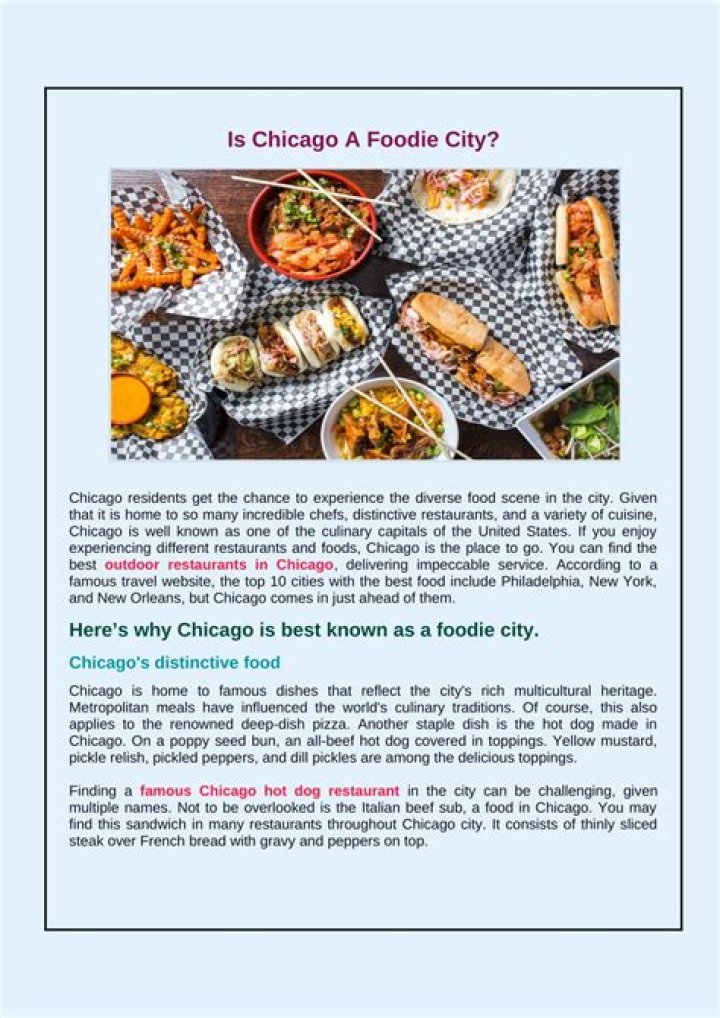 Is Chicago a foodie city?
