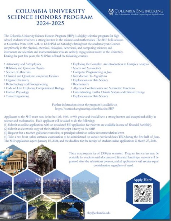 Is Columbia science Honors Program prestigious?