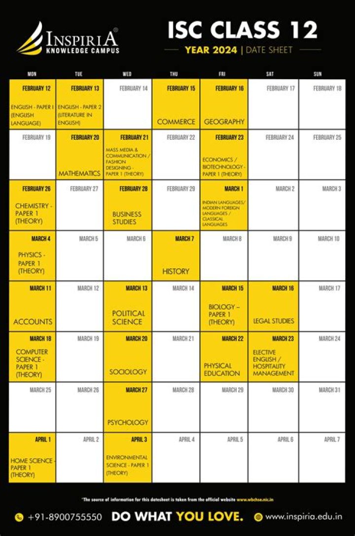 Is ISC Datesheet 2021 released?