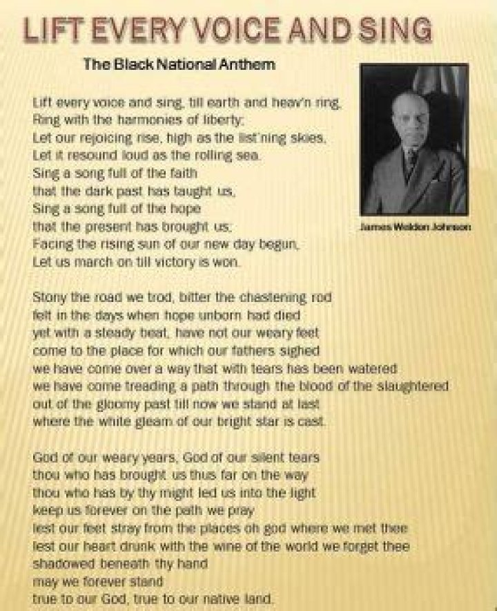 Is Lift Every Voice and Sing the black national anthem?