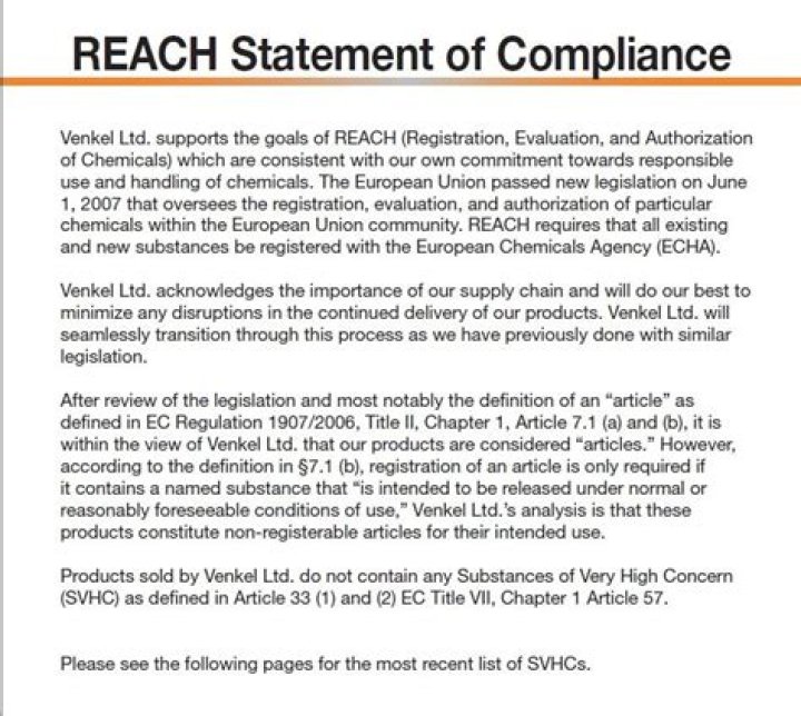 Is SVHC Part of REACH?