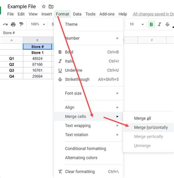 Is there a shortcut to merge cells?