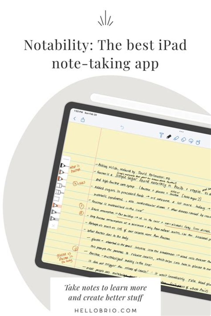 What app do students use to take notes on iPad?