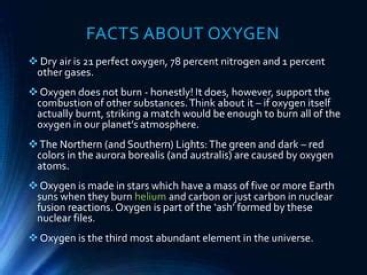 What are 5 facts about oxygen?