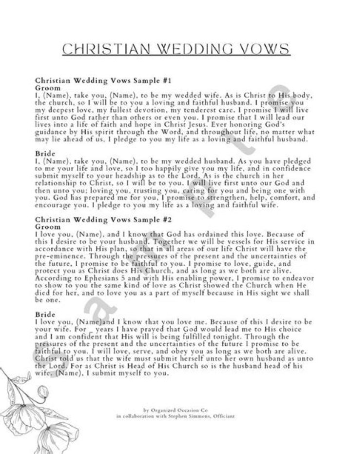 What are Christian wedding vows?